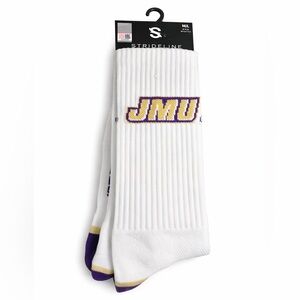 JMU James Madison University White Purple Premium Knit Crew Socks M/L NEW NWT